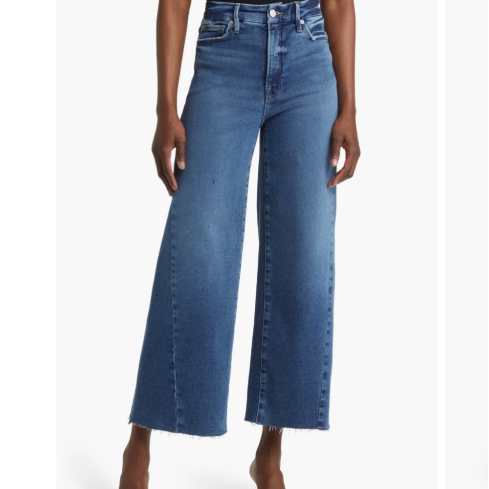 Good American Good Waist Palazzo Crop Jeans.  Size 12/31.  NWT.